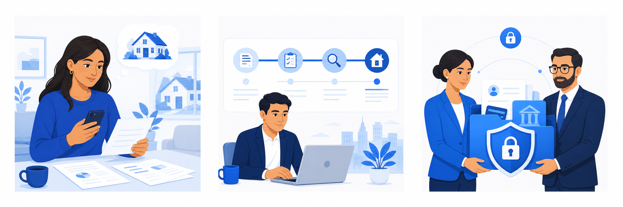 Cliente revisando antecedentes de su evaluación hipotecaria